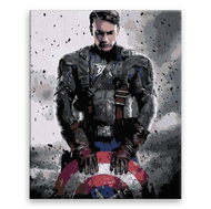 Captain America - 80 × 100 cm, canvas off the frame - Painting by Numbers