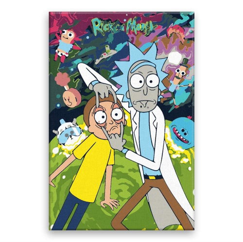Rick and Morty 02 - 80 × 120 cm, canvas on frame - Painting by Numbers - Main image