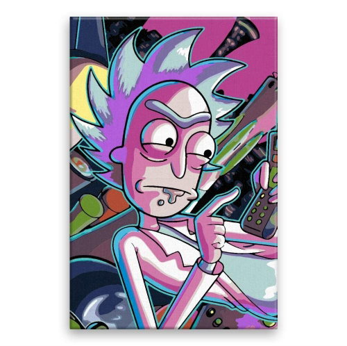 Rick and Morty 01 - 80 × 120 cm, canvas on frame - Painting by Numbers - Main image
