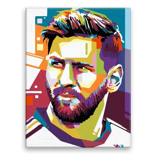 Messi 01 - 60 × 80 cm, canvas off the frame - Painting by Numbers - Main image