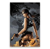 Lara Croft 03 - 80 × 120 cm, canvas on frame - Painting by Numbers