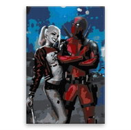 Harley Quinn and Deadpool - 40 × 60 cm, canvas off the frame - Painting by Numbers
