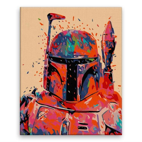 Mandalorian in colours - 40 × 50 cm, canvas off the frame - Painting by Numbers - Main image