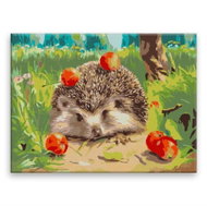 Hedgehog with apples - 80 × 60 cm, without wooden frame - Painting by Numbers