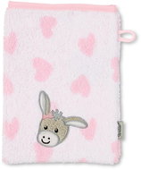 Sterntaler Terry washcloth Emma donkey, hearts, 15 × 21 cm, 7201878 - Washcloth