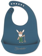Sterntaler Silicone bib, 24 cm × 32 cm, blue, Emimilius donkey 4792106 - Bib