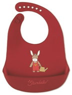 Sterntaler Silicone bib, 24 cm × 32 cm, burgundy red, Emmily donkey 6792107 - Bib