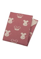 Sterntaler GOTS Knitted blanket, organic cotton, double-sided, mice, pink grey 80 × 100 cm 9272181 - Blanket