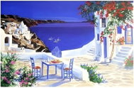 Norimpex Řecká terasa 40 × 30 cm - Diamond Painting
