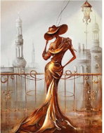 Norimpex Dáma u zábradlí 40 × 30 cm - Diamond Painting
