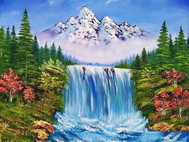 Norimpex Horský vodopád 40 × 30 cm - Diamond Painting