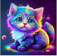 Norimpex Barevné kotě 40 × 30 cm - Diamond Painting