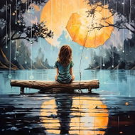 Norimpex Deštivý večer 40 × 30 cm - Diamond Painting