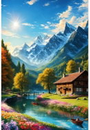 Norimpex Pod ochranou hor 40 × 30 cm - Diamond Painting