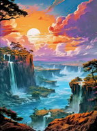 Norimpex Kouzelné vodopády 40 × 30 cm - Diamond Painting