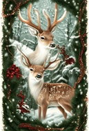 Norimpex Jeleni v zimě 40 × 30 cm - Diamond Painting