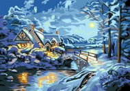 Norimpex Zimní noc 40 × 30 cm - Diamond Painting