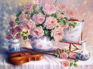 Norimpex Zátiší s houslemi 40 × 30 cm - Diamond Painting