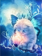 Norimpex Koťátko s květinkou 30 × 40 cm - Diamond Painting