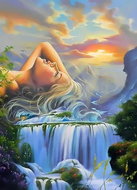 Norimpex Dívka a vodopád 30 × 40 cm - Diamond Painting