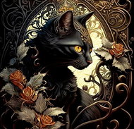 Norimpex Černá kočka 30 × 40 cm - Diamond Painting