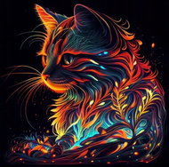 Norimpex Umělecká kočka 30 × 40 cm - Diamond Painting