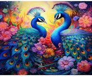 Norimpex Paví schůzka 30 × 40 cm - Diamond Painting