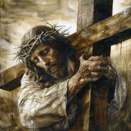 Norimpex Jesus carrying the cross 30 × 40 cm - Diamond Painting