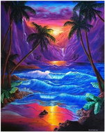 Norimpex Západ slunce pod palmami 30 × 40 cm - Diamond Painting