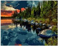 Norimpex Les u jezera 30 × 40 cm - Diamond Painting