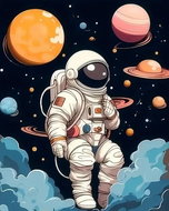 Norimpex Astronaut 30 × 40 cm - Diamond Painting