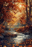 Norimpex Podzimní potok 30 × 40 cm - Diamond Painting