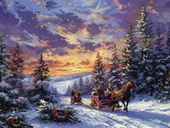 Norimpex Projížďka na saních 30 × 40 cm - Diamond Painting