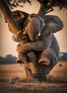 Norimpex Scared Elephant 30 × 40 cm - Diamond Painting