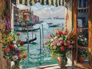 Norimpex Pohled na Benátky 30 × 40 cm - Diamond Painting