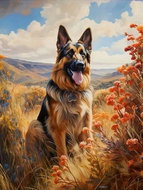 Norimpex Německý ovčák v horách 30 × 40 cm - Diamond Painting