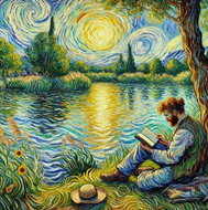 Norimpex Muž u jezera 30 × 40 cm - Diamond Painting