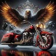 Norimpex Motorka s orlem 30 × 40 cm - Diamond Painting