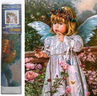 Norimpex Angel with flowers 30 × 40 cm - Diamond Painting