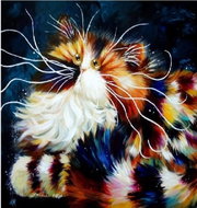 Norimpex Fluffy cat 30 × 40 cm - Diamond Painting