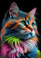 Norimpex coloured cat 30 × 40 cm - Diamond Painting