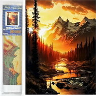 Norimpex Mountain river at sunset 30 × 40 cm - Diamond Painting