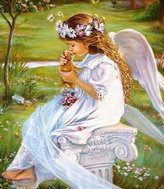Norimpex Angel with cat 30 × 40 cm - Diamond Painting