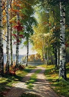 Norimpex Cesta lesem u jezera 30 × 40 cm - Diamond Painting