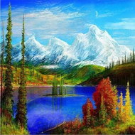 Norimpex Horské jezero 30 × 40 cm - Diamond Painting