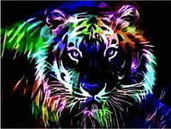 Norimpex Neon Tiger 30 × 40 cm - Diamond Painting