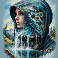 Norimpex Divokost v kapuci 30 × 40 cm - Diamond Painting