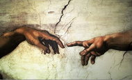 Norimpex Stvoření Adama (detail) 30 × 40 cm - Diamond Painting