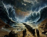 Norimpex Mojžíšův průchod mořem 30 × 40 cm - Diamond Painting