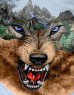 Norimpex Vlk a hory 80 × 40 cm - Diamond Painting